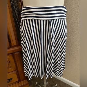Navy & White Cotton Skirt